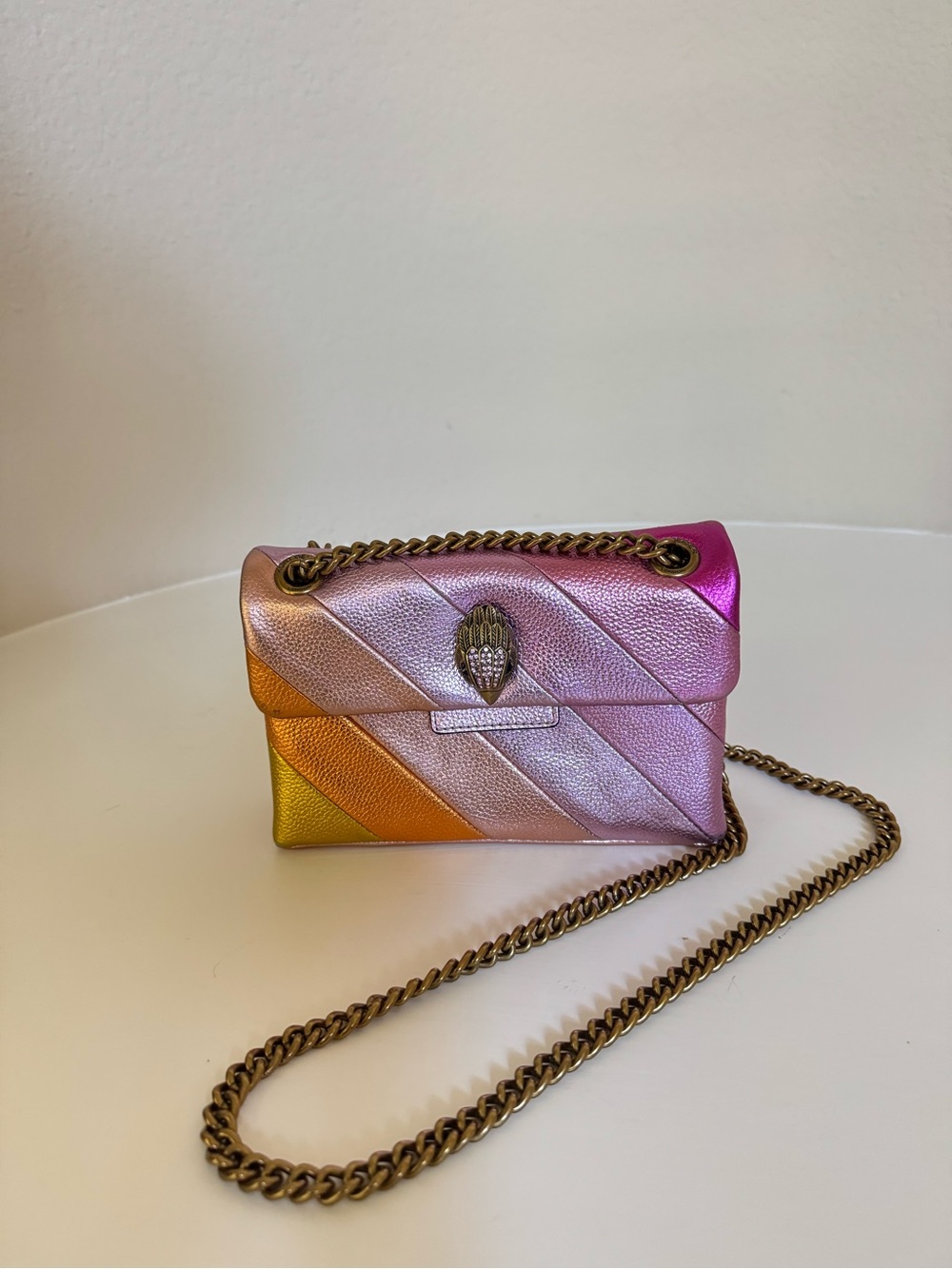 Kurt Geiger Multicolor Metallic Leather Crossbody Bag